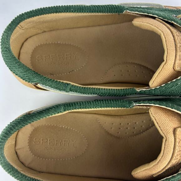Sperry Top-Sider Koifish Corduroy Boat Shoes – Green & Tan, Size 9 - Picture 7 of 9